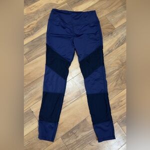 Sam Edelman Mesh Panel Leggings High Rise | Navy Blue Size Medium | Gym Yoga